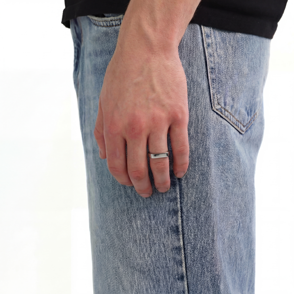 Classic Signet Ring Rectangle (Zilver)