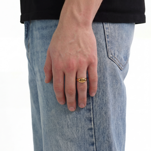 Classic Rounded Signet Ring (Goud)