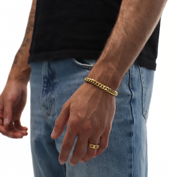 Classic Cuban Link Bracelet 8mm (Goud)