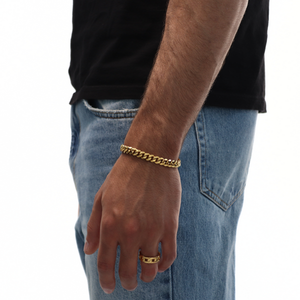 Classic Cuban Link Bracelet 8mm (Goud)