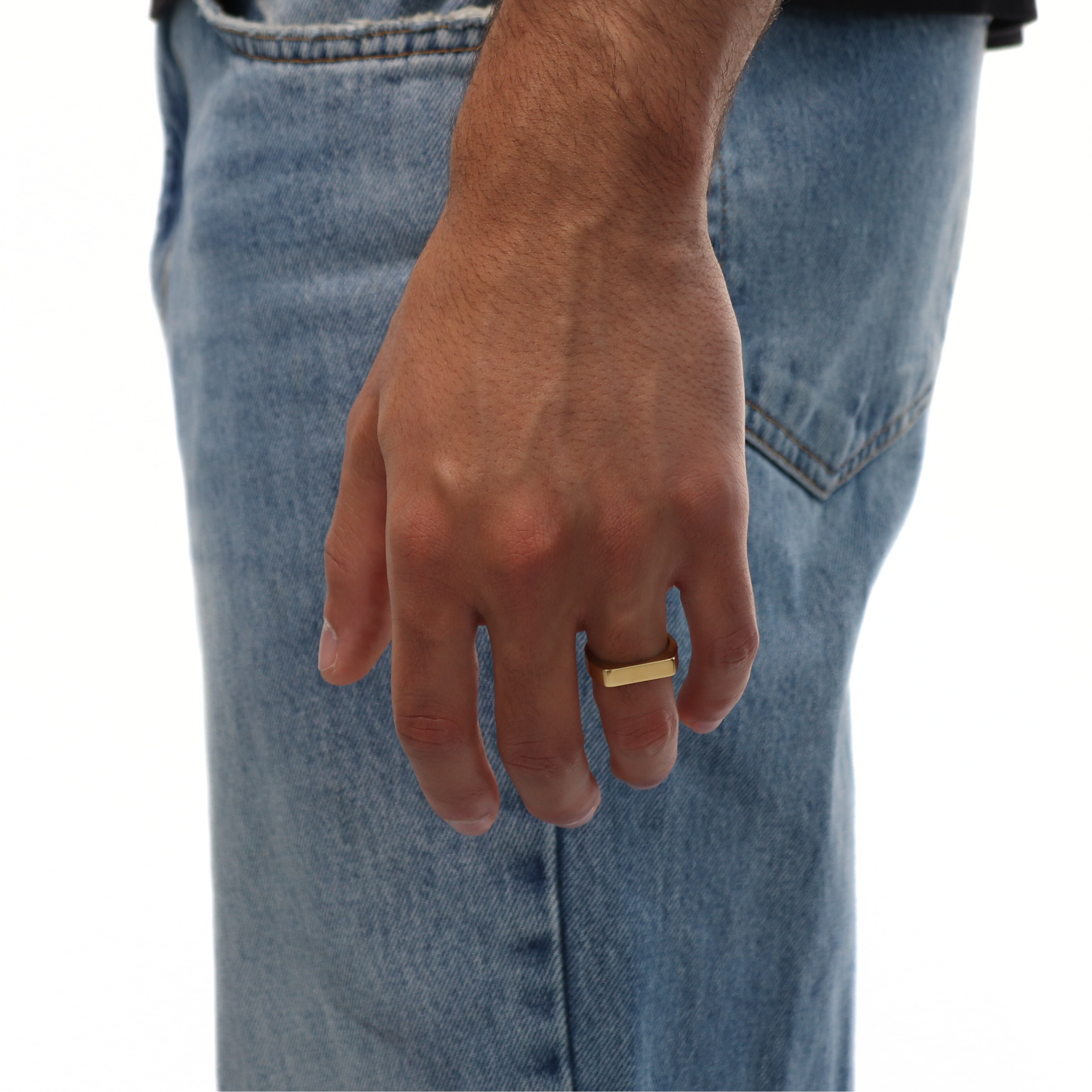 Classic Signet Ring Rectangle (Goud)