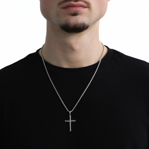 Cross Hanger + Ketting (Zilver)