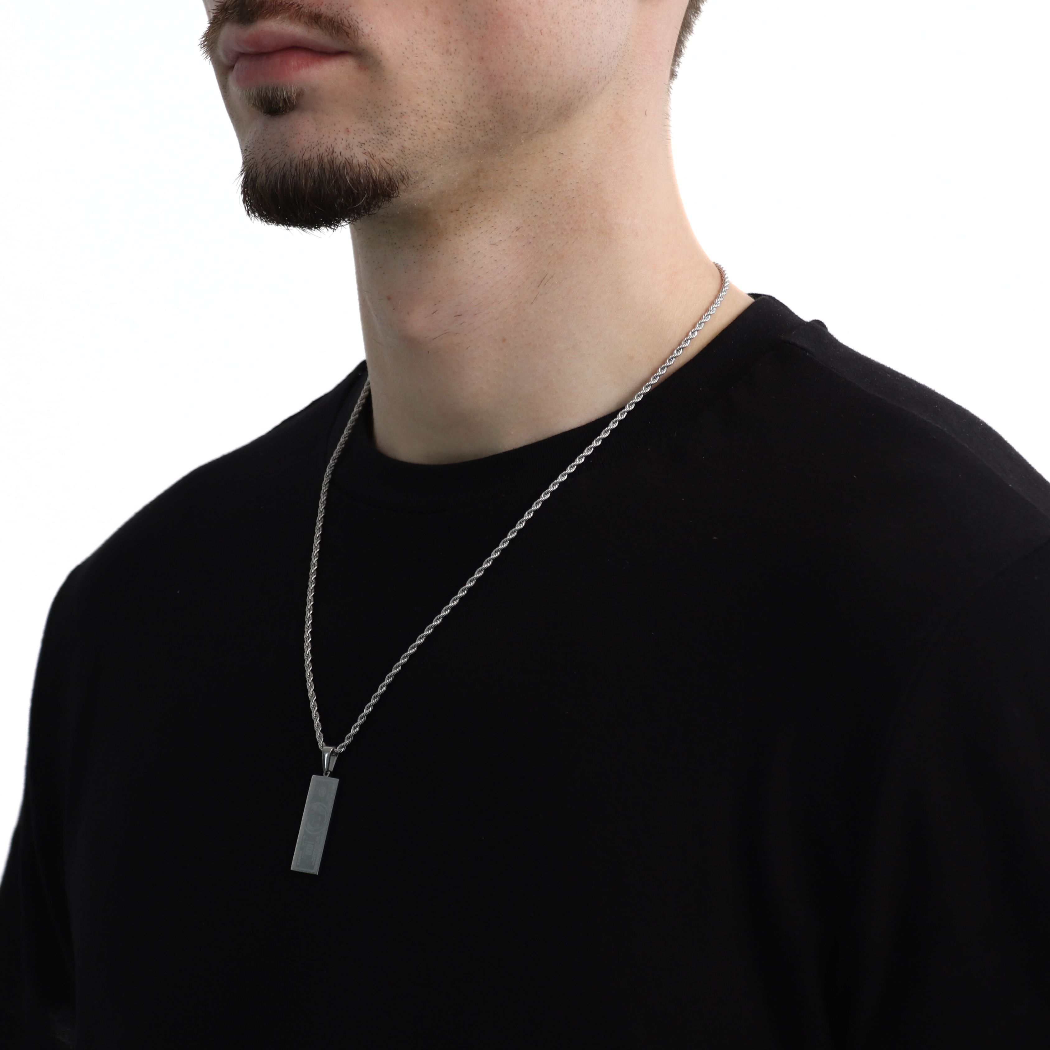Dollar Pendant + Chain (Silver)