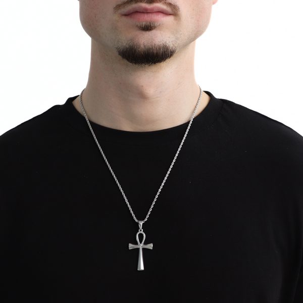 Ankh Pendant + Chain (Zilver)