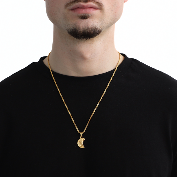 Broken Coin Pendant + Chain (Goud)