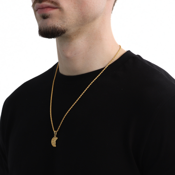 Broken Coin Pendant + Chain (Goud)