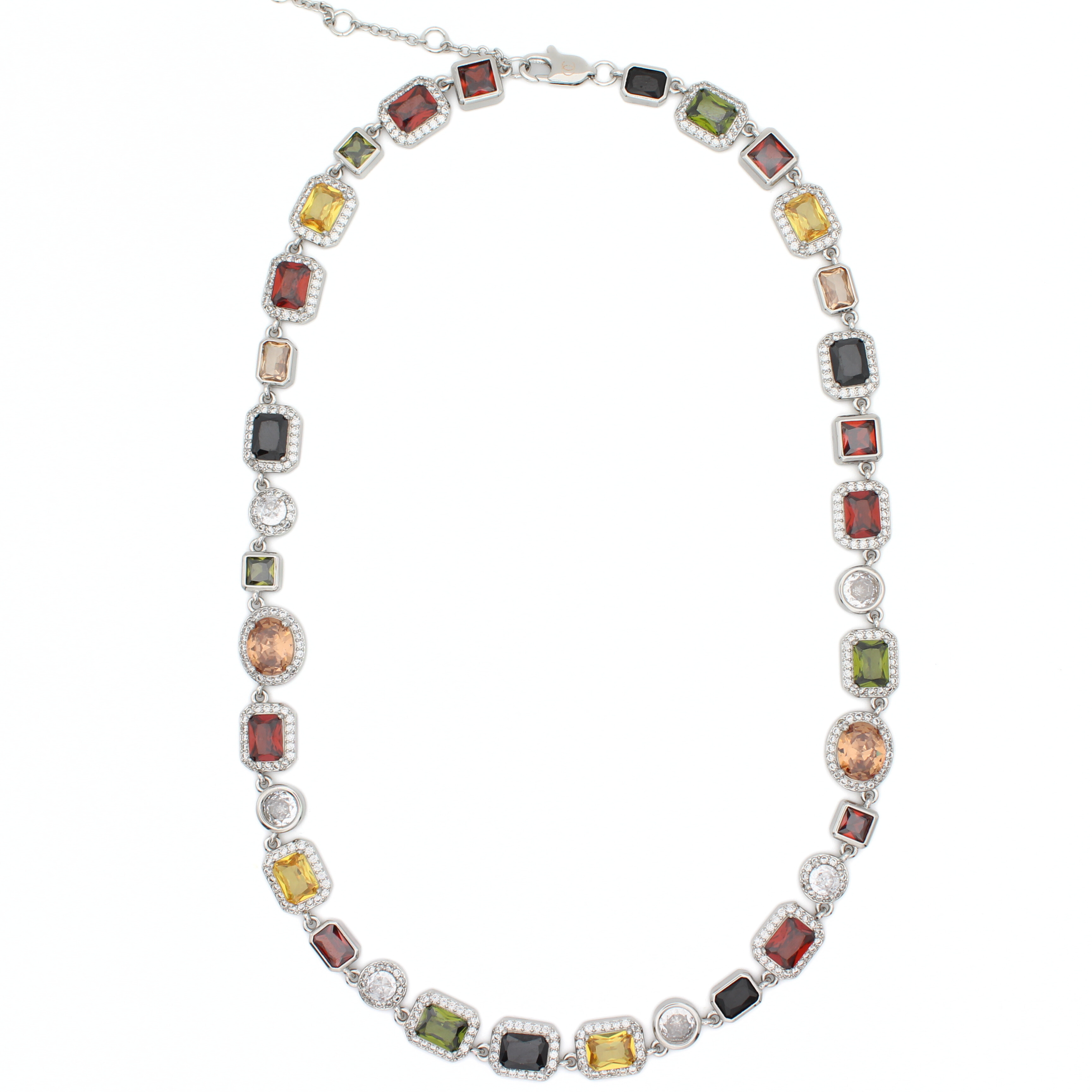 Gemstone Ketting (Zilver)