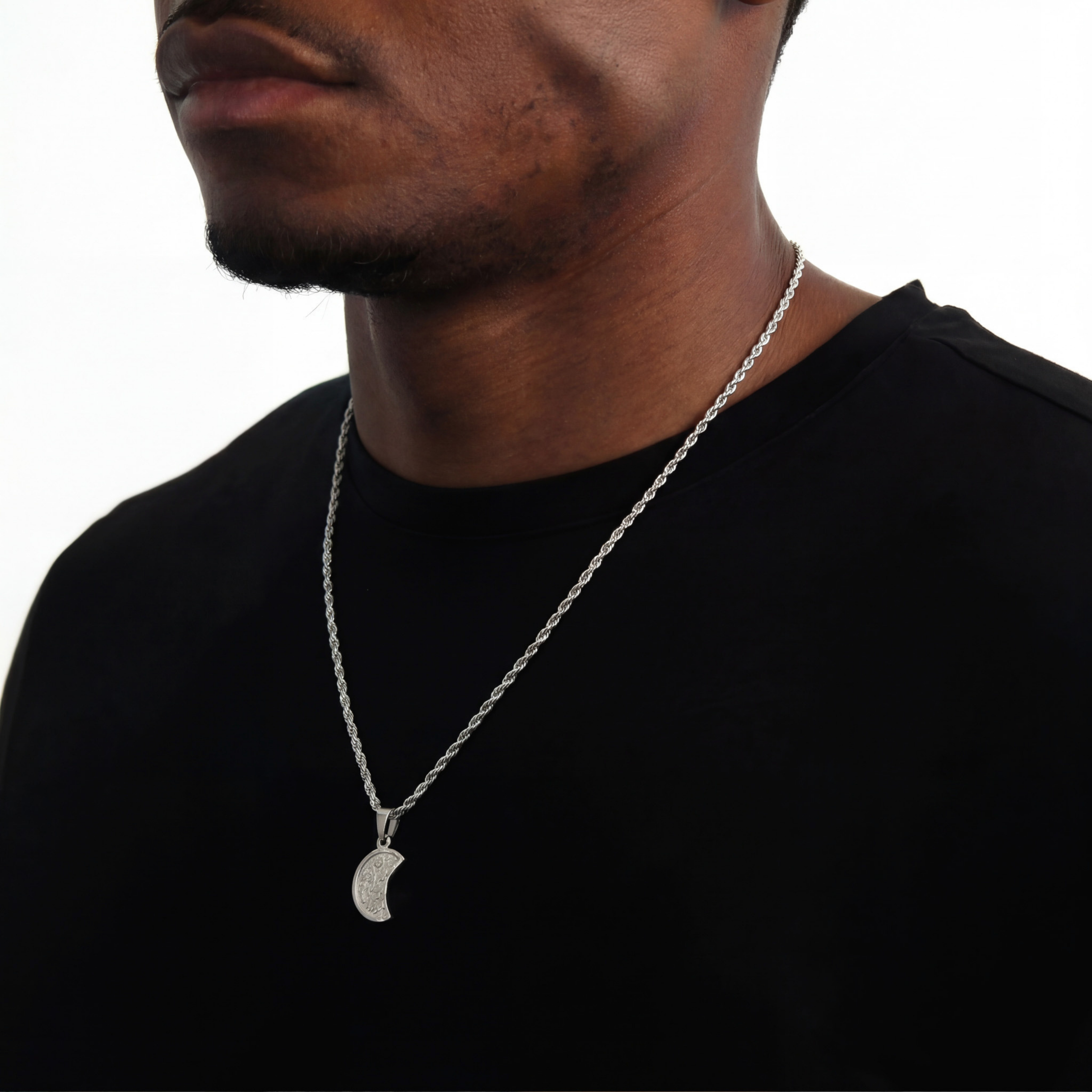 Broken Coin Hanger + Ketting (Zilver)