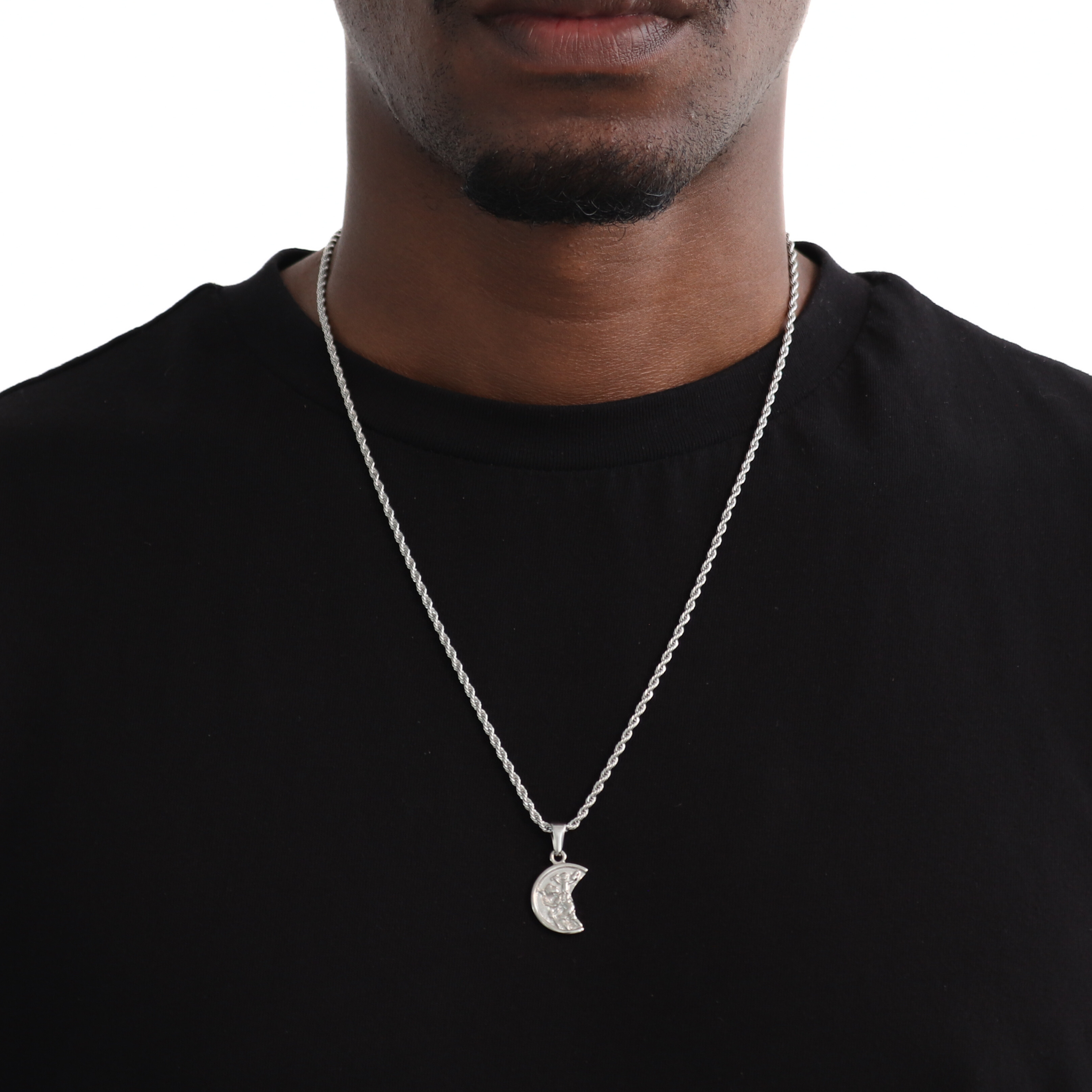 Broken Coin Hanger + Ketting (Zilver)