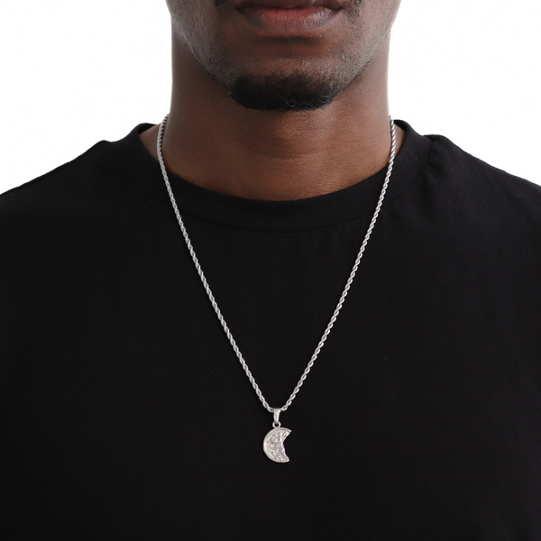 Broken Coin Pendant + Chain (Zilver)