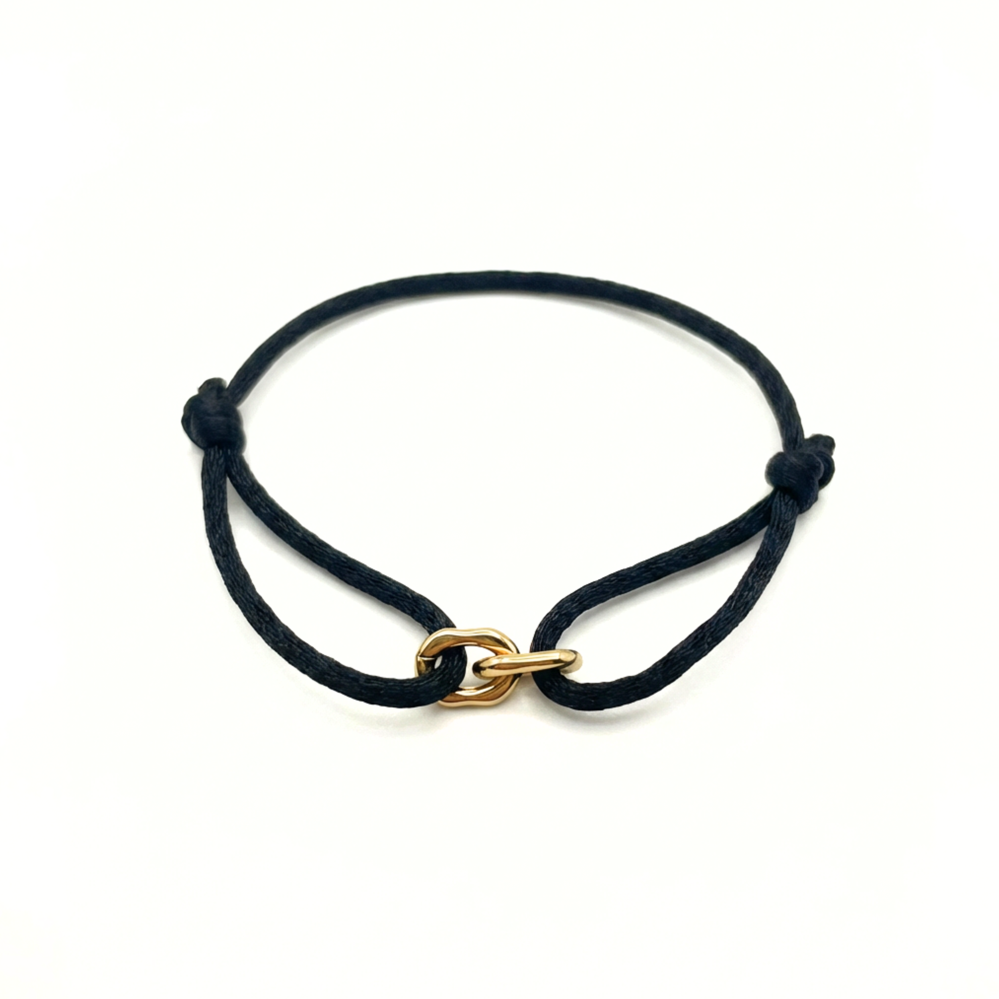 Cord Armband — Link Gold / Black