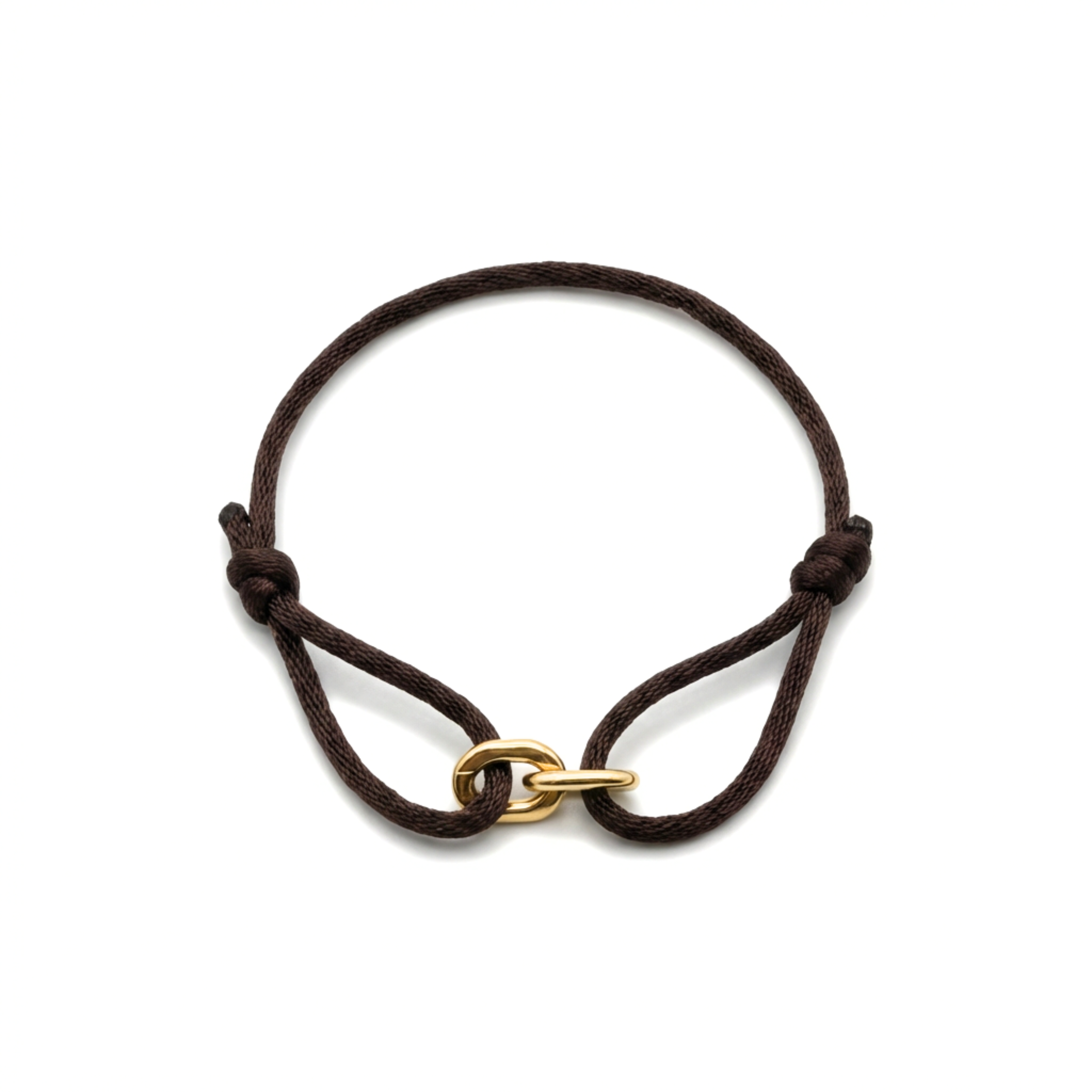 Cord Armband — Link Gold / Brown