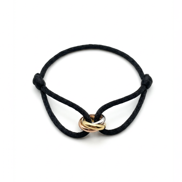 Cord Armband — Ring Tri-Tone / Black