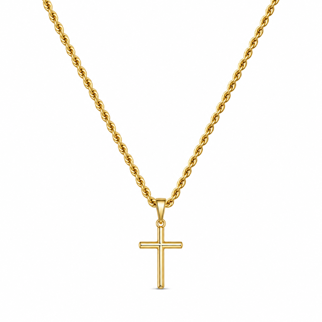 Cross Hanger + Ketting (Goud)