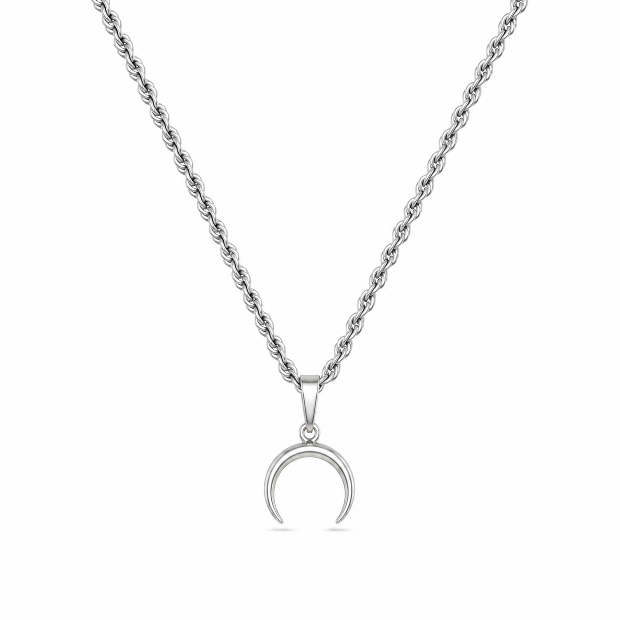 Moon Pendant + Chain (Silver)