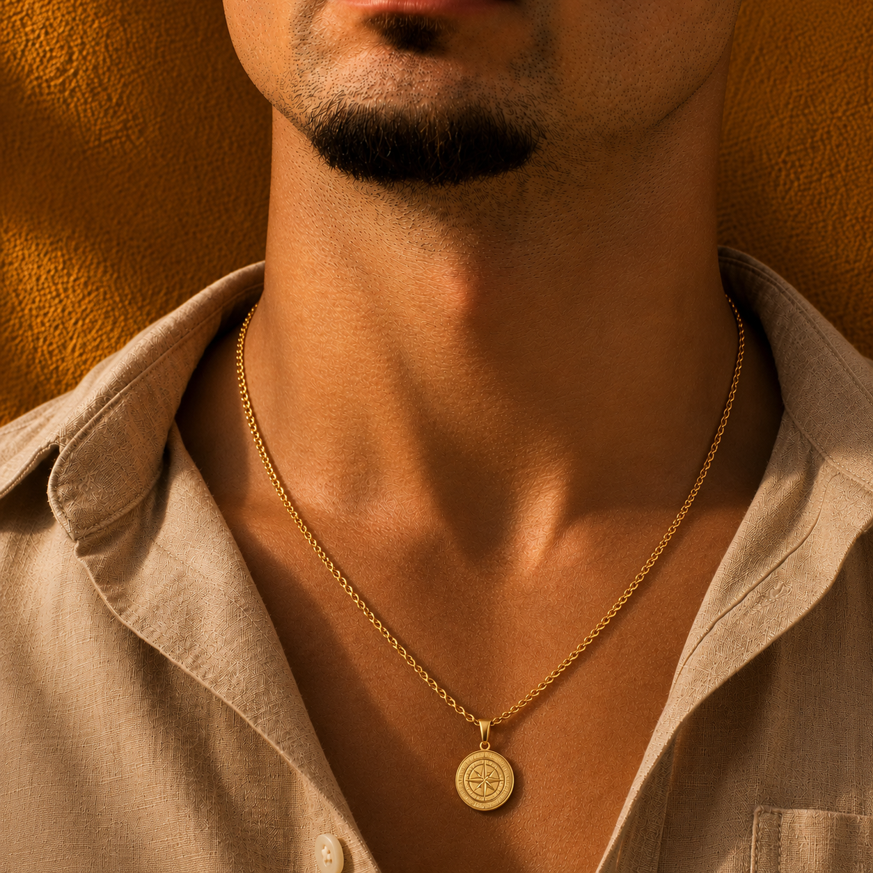 Compass Hanger + Ketting (Goud)