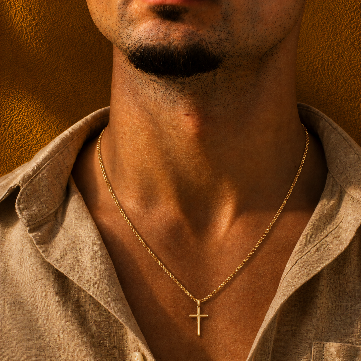 Cross Hanger + Ketting (Goud)
