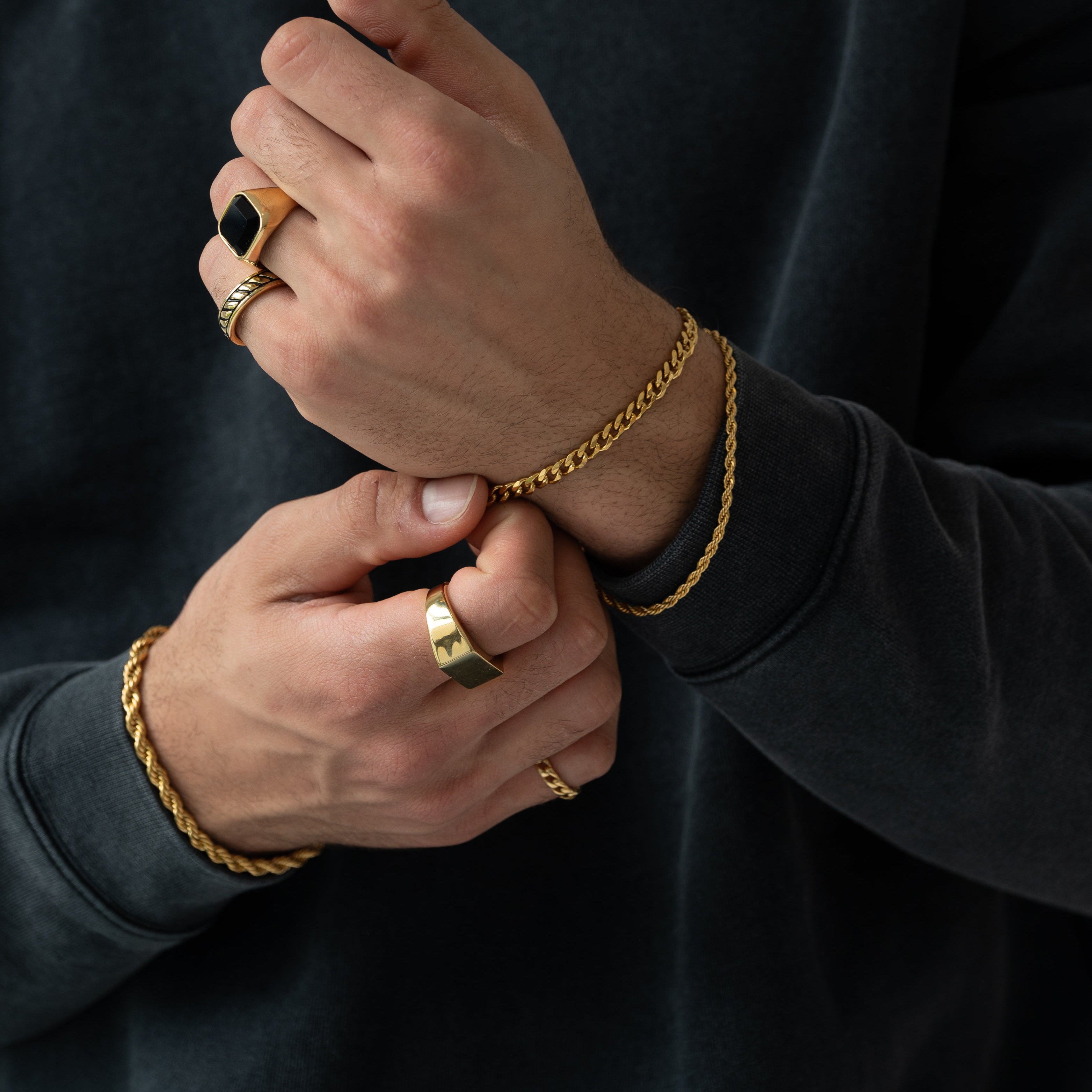 Classic Cuban Armband 4mm (Goud)