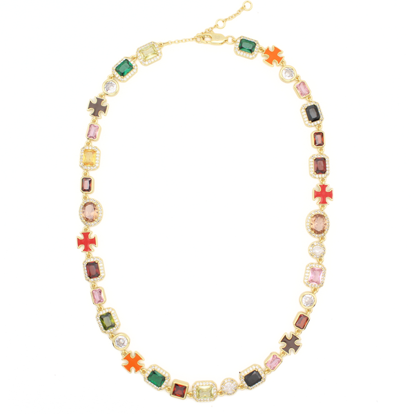 Gemstone Prism Ketting (Goud)