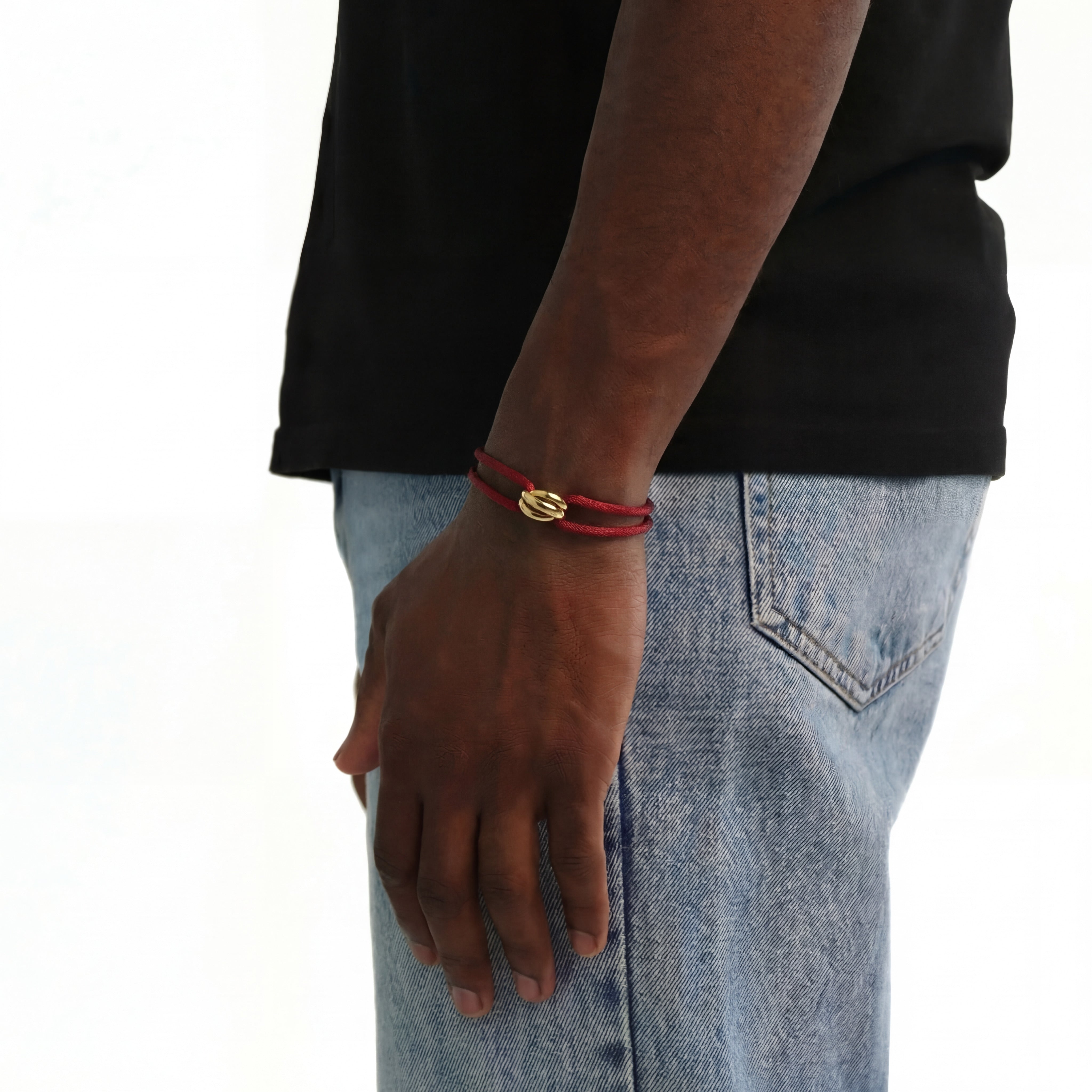 Cord Armband — Ring Gold / Burgundy