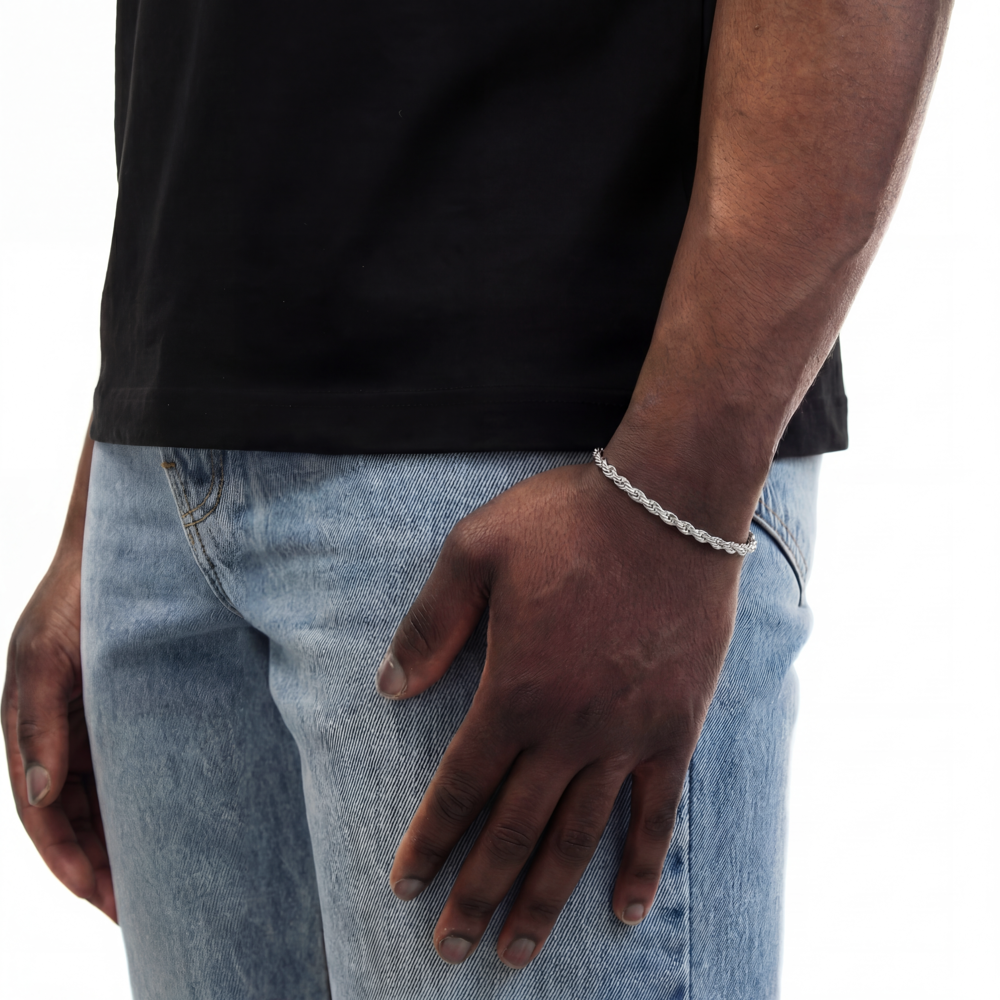 Rope Bracelet 4mm (Silver)
